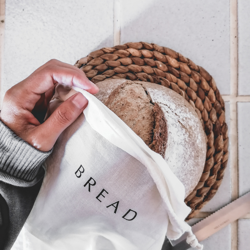 bolsa para el pan de algodon orgánico bread de mimook