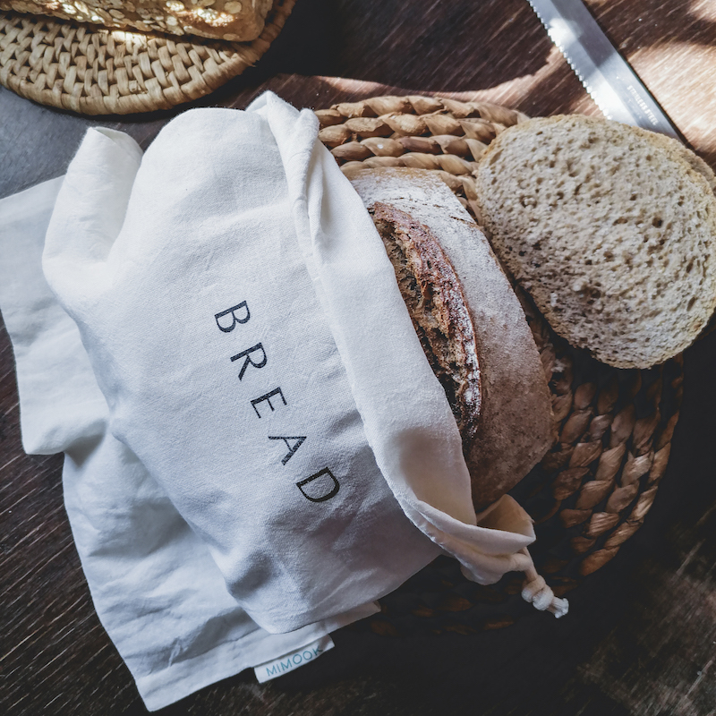 bolsa para el pan de algodon orgánico bread de mimook