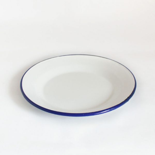 plato grande de acero esmaltado Azul