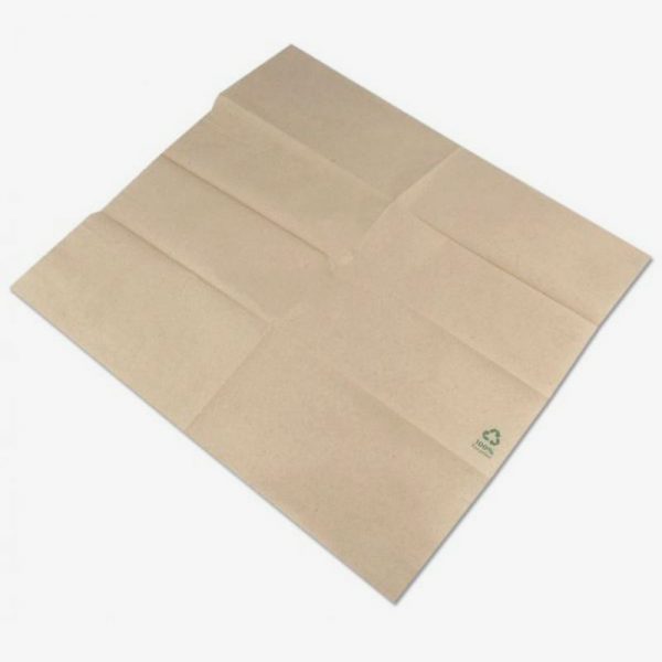 servilletas de papel reciclado 32x32 color marrón abierta